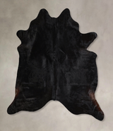 Solid Black X-Large Brazilian Cowhide Rug 7'3"H x 6'4"W #A44531 by Hudson Hides
