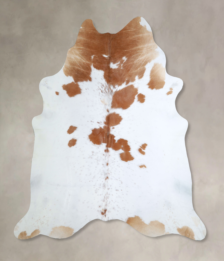 Brown and White XX-Large Brazilian Cowhide Rug 7'8"H x 7'1"W #A44538 by Hudson Hides