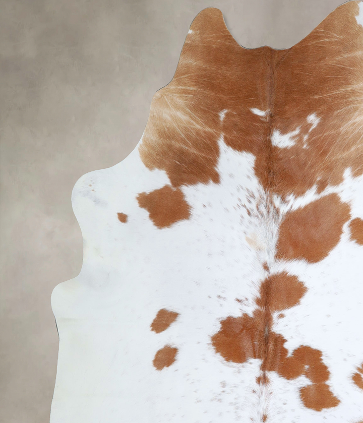 Brown and White XX-Large Brazilian Cowhide Rug 7'8"H x 7'1"W #A44538 by Hudson Hides