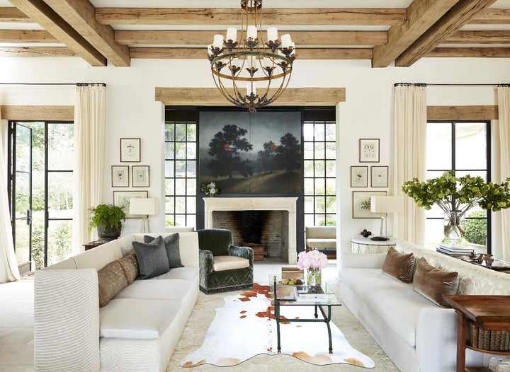 Brown and White XX-Large Brazilian Cowhide Rug 7'8"H x 7'1"W #A44538 by Hudson Hides