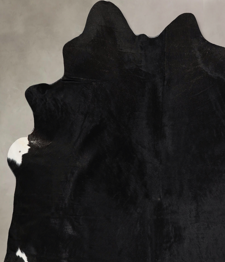 Solid Black X-Large Brazilian Cowhide Rug 6'11"H x 6'2"W #A44542 by Hudson Hides
