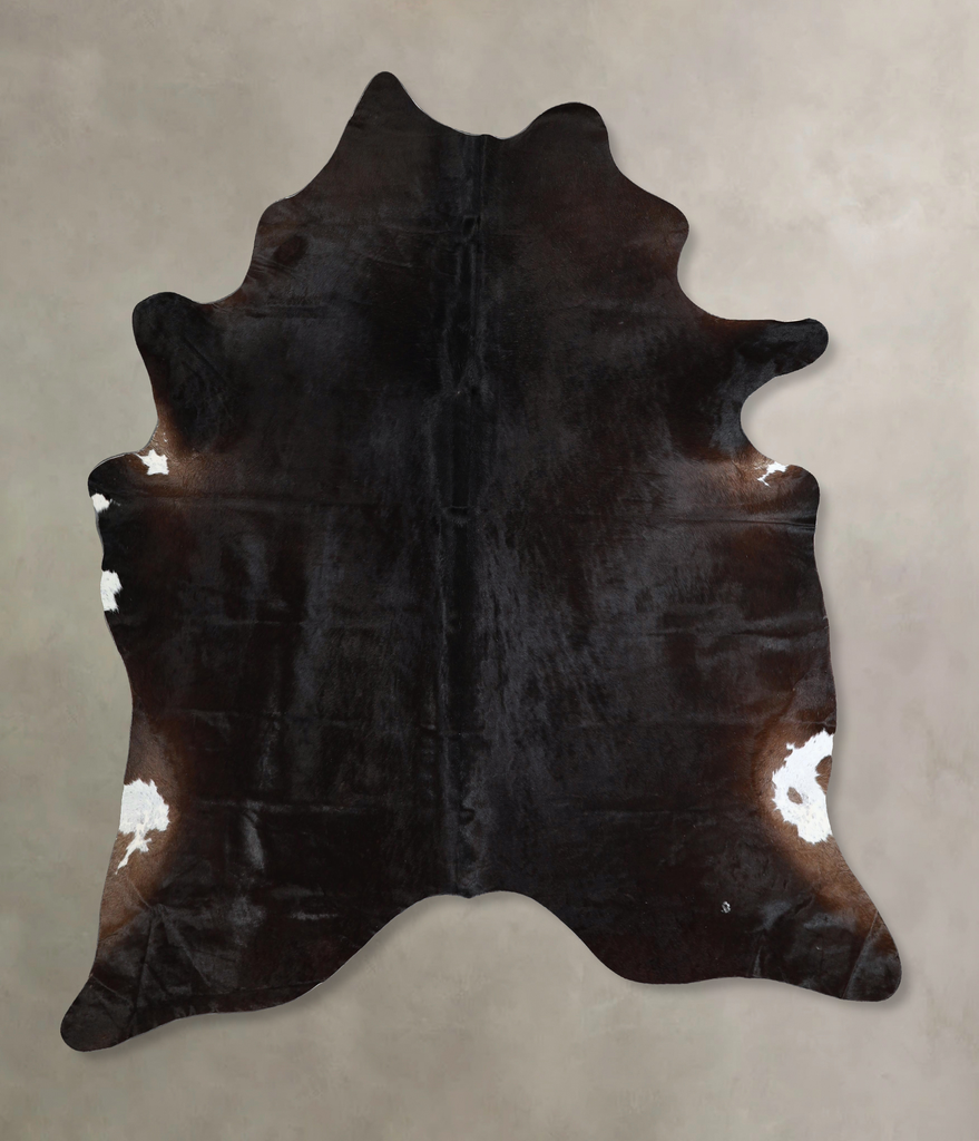 Solid Black X-Large Brazilian Cowhide Rug 7'5"H x 6'2"W #A44543 by Hudson Hides