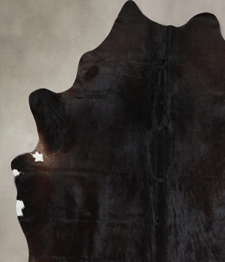 Solid Black X-Large Brazilian Cowhide Rug 7'5"H x 6'2"W #A44543 by Hudson Hides