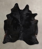 Solid Black X-Large Brazilian Cowhide Rug 7'4"H x 5'10"W #A44544 by Hudson Hides