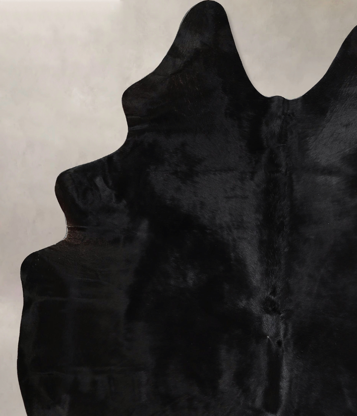 Solid Black X-Large Brazilian Cowhide Rug 7'4"H x 5'10"W #A44544 by Hudson Hides