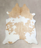 Beige and White XX-Large Brazilian Cowhide Rug 7'8