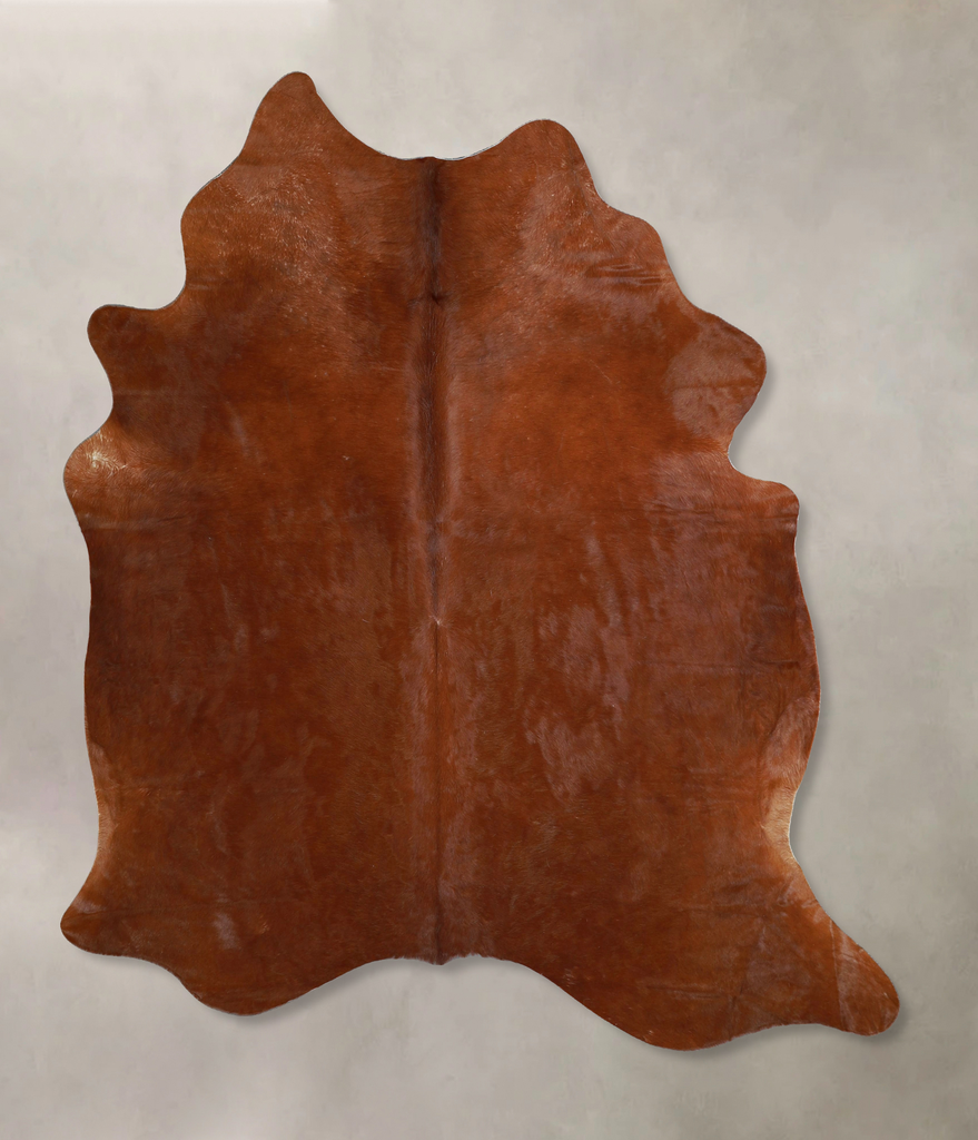 Solid Brown X-Large Brazilian Cowhide Rug 7'0"H x 6'0"W #A44563 by Hudson Hides
