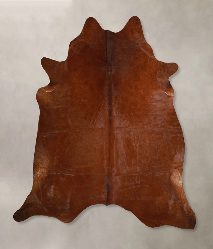 Solid Brown X-Large Brazilian Cowhide Rug 6'6"H x 6'10"W #A44566 by Hudson Hides