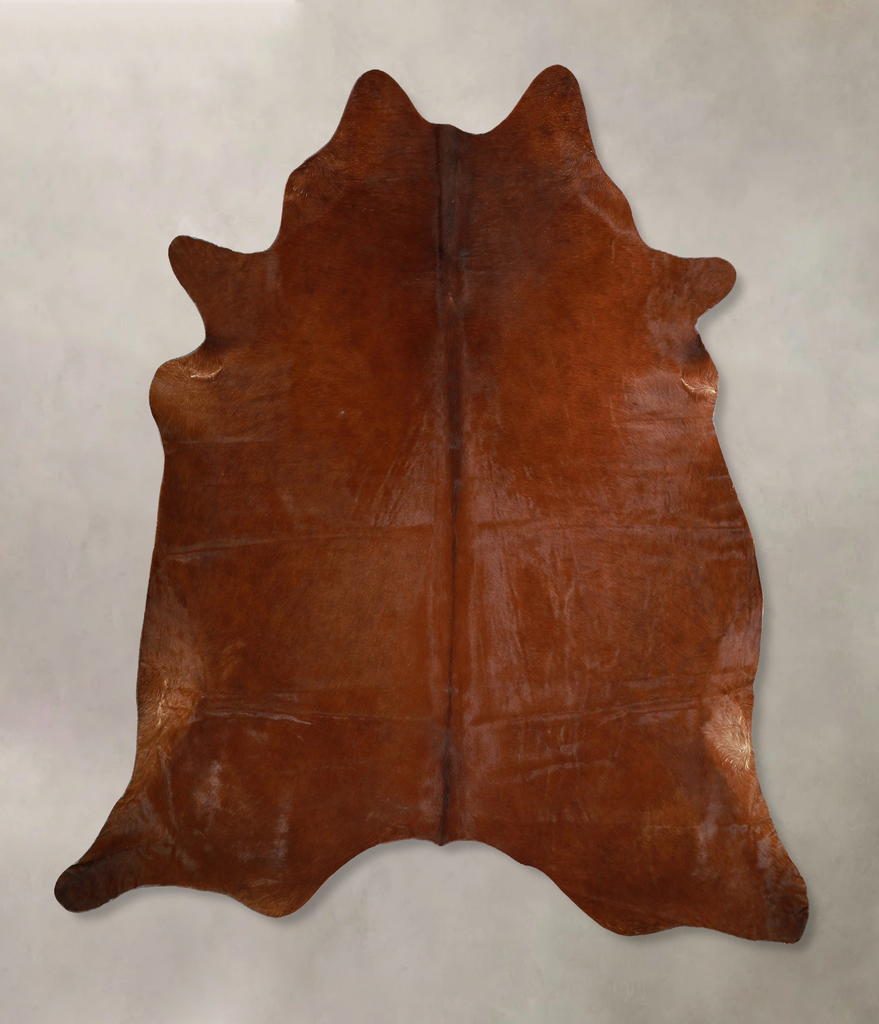 Solid Brown X-Large Brazilian Cowhide Rug 6'6"H x 6'10"W #A44566 by Hudson Hides