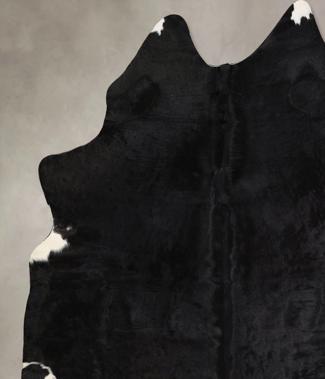 Solid Black X-Large Brazilian Cowhide Rug 7'1"H x 5'11"W #A44569 by Hu
