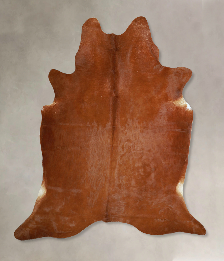 Solid Brown X-Large Brazilian Cowhide Rug 7'2"H x 6'2"W #A44573 by Hudson Hides