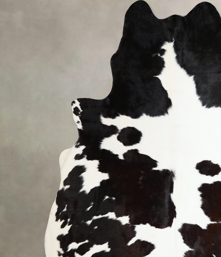 Black and White XX-Large Brazilian Cowhide Rug 8'1"H x 7'1"W #A44585 by Hudson Hides