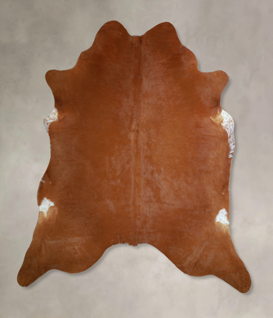 Solid Brown XX-Large Brazilian Cowhide Rug 7'5"H x 7'0"W #A44589 by Hudson Hides