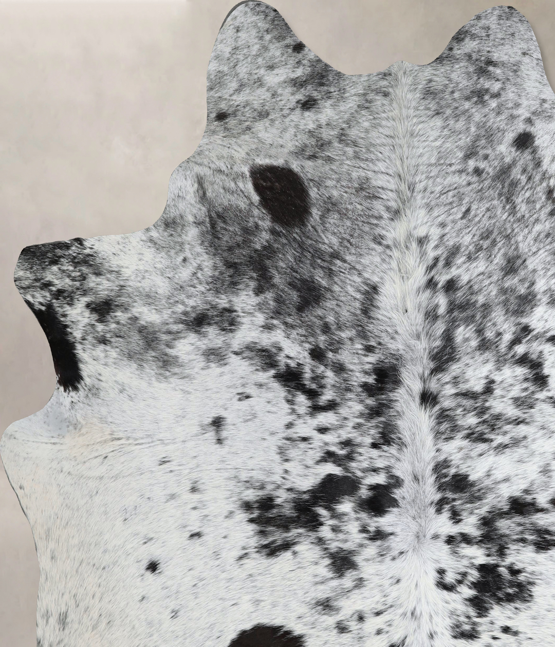 Salt and Pepper Black X-Large Brazilian Cowhide Rug 7'5"H x 6'6"W #A44