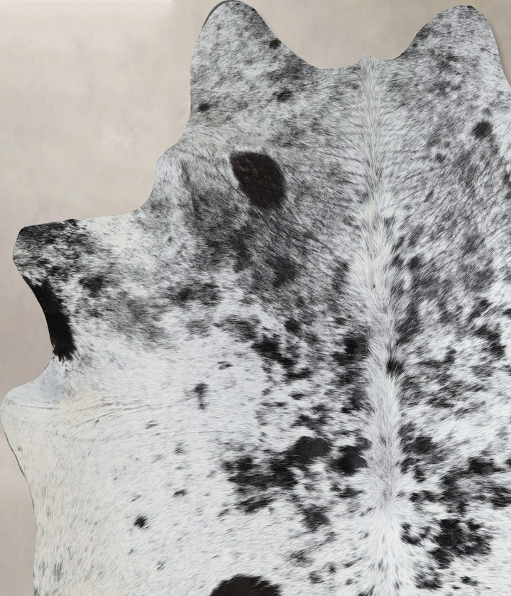 Salt and Pepper Black X-Large Brazilian Cowhide Rug 7'5"H x 6'6"W #A44592 by Hudson Hides