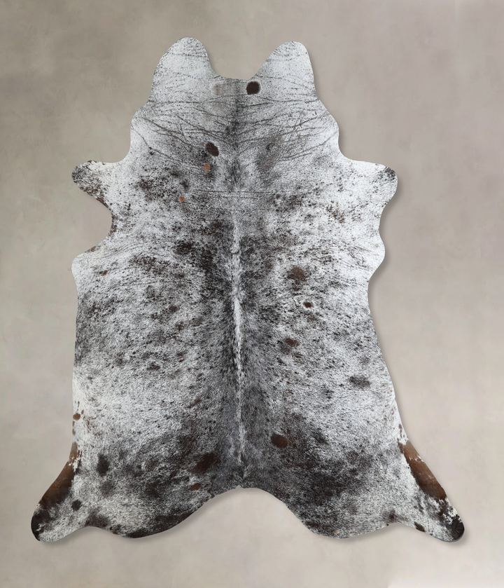 Salt and Pepper Black X-Large Brazilian Cowhide Rug 7'3"H x 6'9"W #A44595 by Hudson Hides