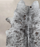 Salt and Pepper Black X-Large Brazilian Cowhide Rug 7'3"H x 6'9"W #A44595 by Hudson Hides