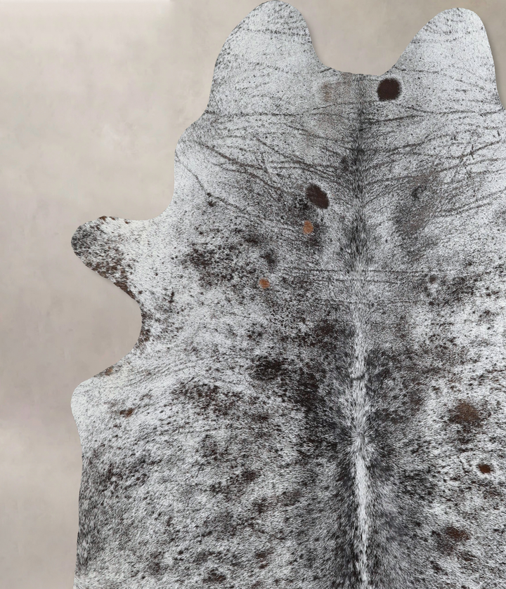 Salt and Pepper Black X-Large Brazilian Cowhide Rug 7'3"H x 6'9"W #A44595 by Hudson Hides