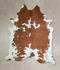 Brown and White XX-Large Brazilian Cowhide Rug 8'8