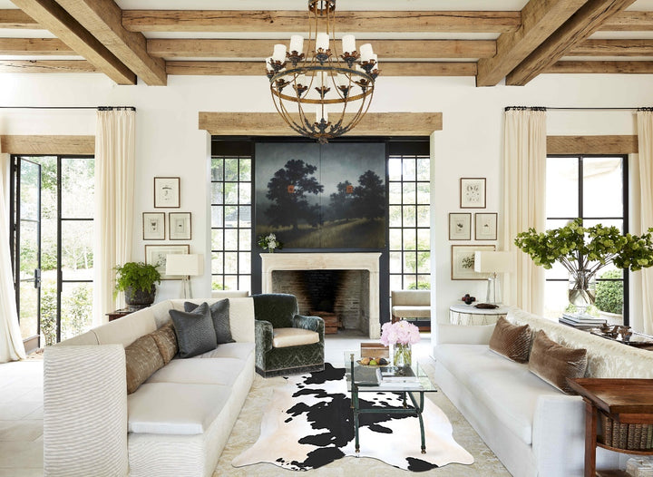 Black and White XX-Large Brazilian Cowhide Rug 7'9"H x 7'3"W #A44612 by Hudson Hides