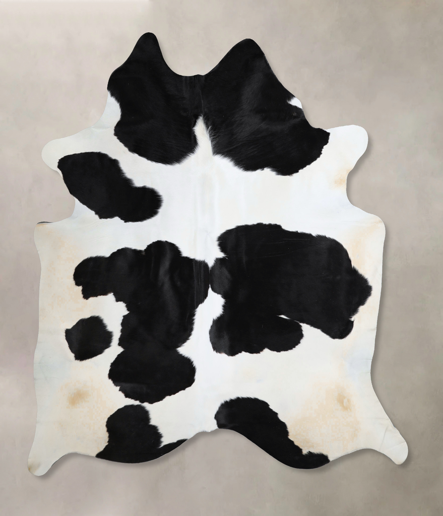 Black and White X-Large Brazilian Cowhide Rug 7'3"H x 6'8"W #A44613 by Hudson Hides