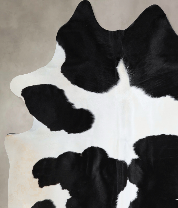 Black and White X-Large Brazilian Cowhide Rug 7'3"H x 6'8"W #A44613 by Hudson Hides