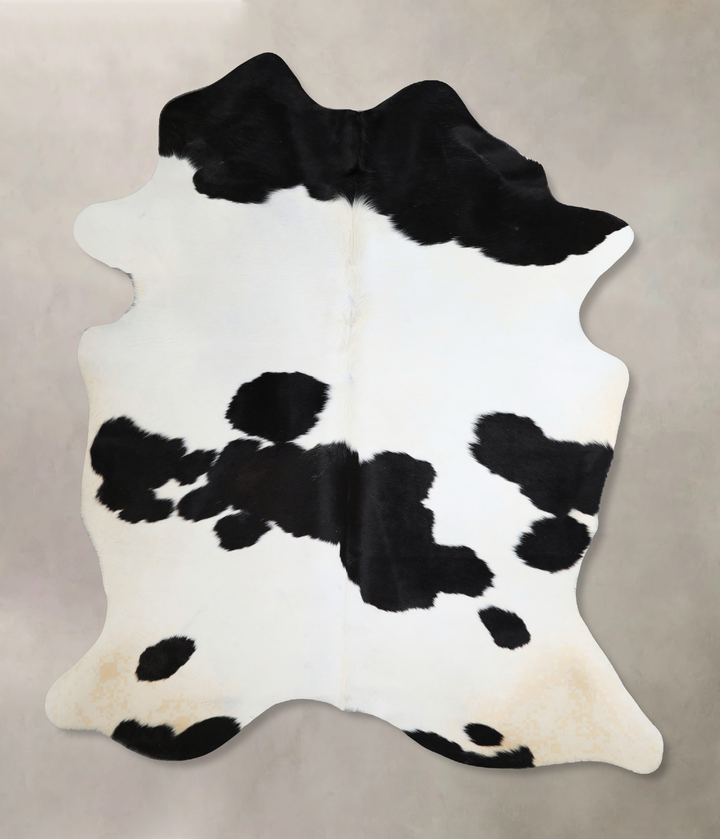 Black and White X-Large Brazilian Cowhide Rug 7'1"H x 5'10"W #A44615 by Hudson Hides