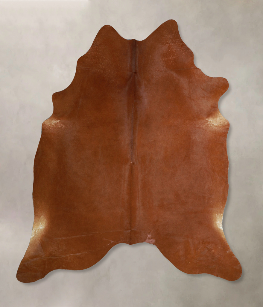 Solid Brown X-Large Brazilian Cowhide Rug 7'2"H x 6'0"W #A44627 by Hudson Hides