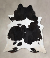 Black and White XX-Large Brazilian Cowhide Rug 7'10"H x 6'9"W #A44632 by Hudson Hides