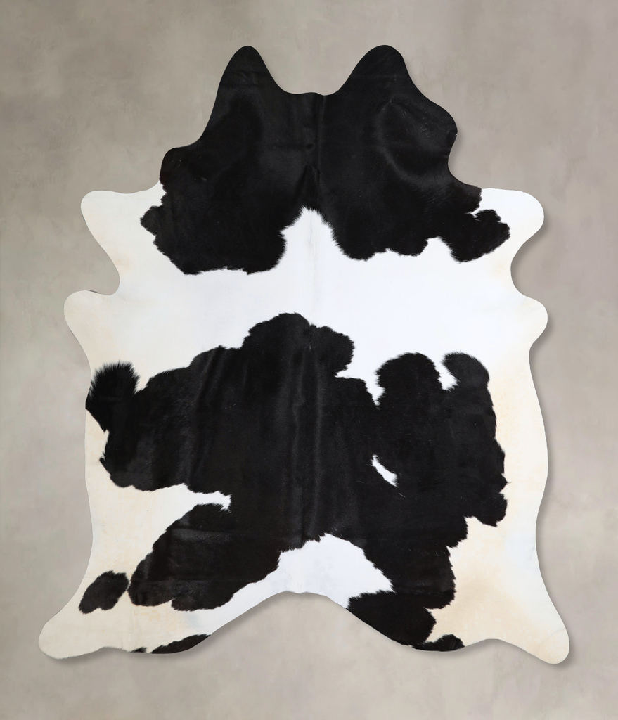 Black and White X-Large Brazilian Cowhide Rug 7'3"H x 6'4"W #A44635 by Hudson Hides