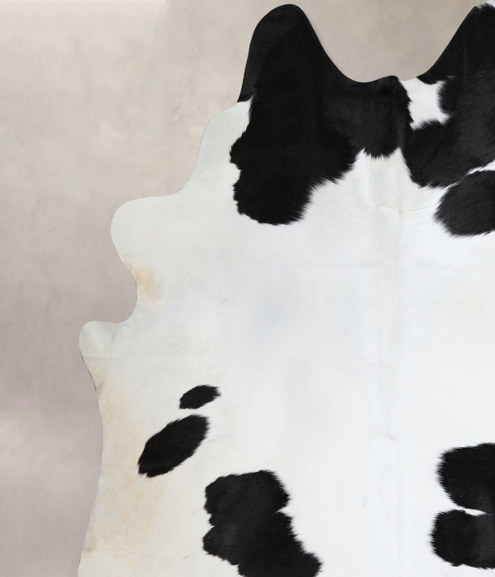 Black and White X-Large Brazilian Cowhide Rug 7'2"H x 6'8"W #A44636 by Hudson Hides