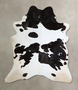 Black and White XX-Large Brazilian Cowhide Rug 8'4"H x 7'2"W #A44642 by Hudson Hides