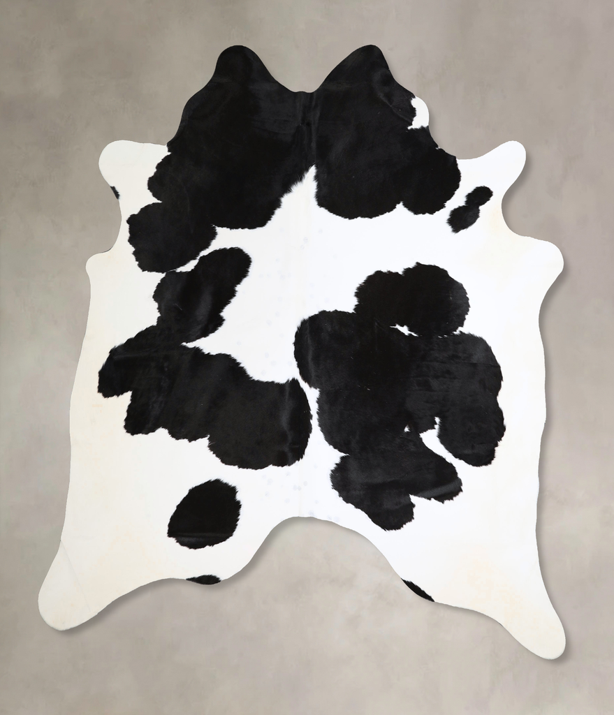 Black and White X-Large Brazilian Cowhide Rug 7'3"H x 6'7"W #A44647 by Hudson Hides