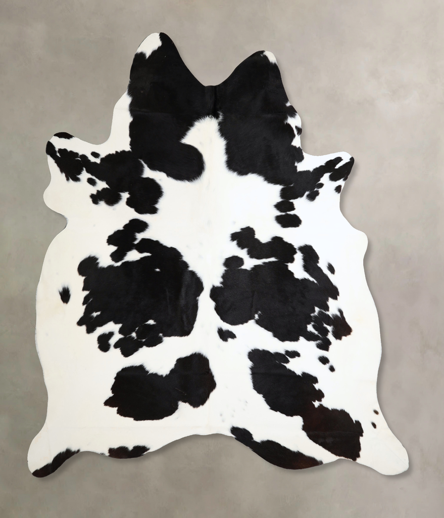 Black and White XX-Large Brazilian Cowhide Rug 8'0"H x 7'3"W #A44649 by Hudson Hides