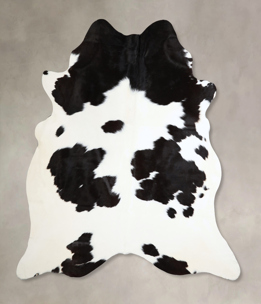 Black and White XX-Large Brazilian Cowhide Rug 7'4"H x 6'10"W #A44650 by Hudson Hides