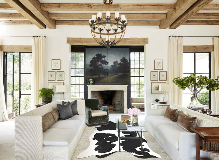 Black and White XX-Large Brazilian Cowhide Rug 8'5"H x 7'2"W #A44651 by Hudson Hides