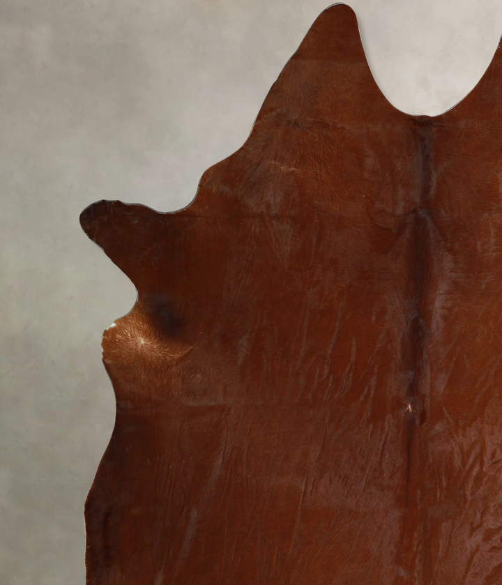 Solid Brown XX-Large Brazilian Cowhide Rug 8'7"H x 6'10"W #A44652 by Hudson Hides