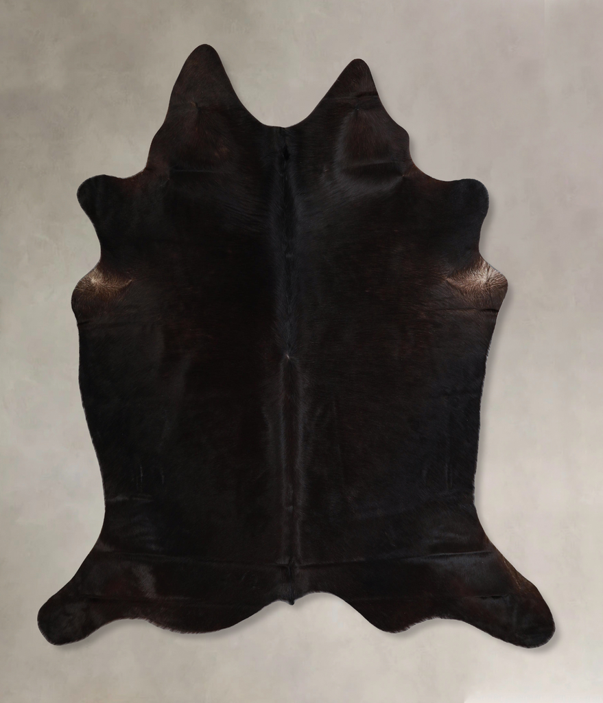 Solid Black X-Large Brazilian Cowhide Rug 7'0"H x 6'7"W #A44654 by Hudson Hides