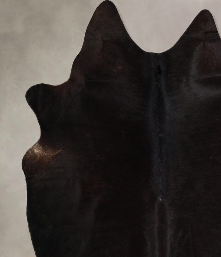 Solid Black X-Large Brazilian Cowhide Rug 7'0"H x 6'7"W #A44654 by Hudson Hides