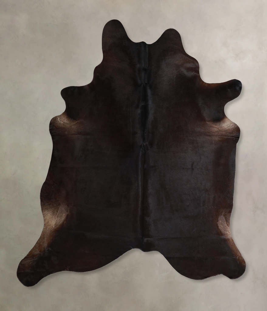 Solid Black X-Large Brazilian Cowhide Rug 7'2"H x 6'5"W #A44655 by Hudson Hides