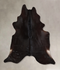 Solid Black XX-Large Brazilian Cowhide Rug 7'2