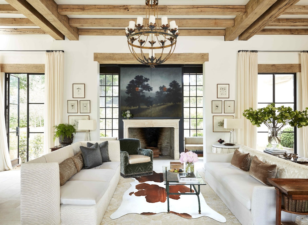 Brown and White XX-Large Brazilian Cowhide Rug 7'8"H x 6'11"W #A44660 