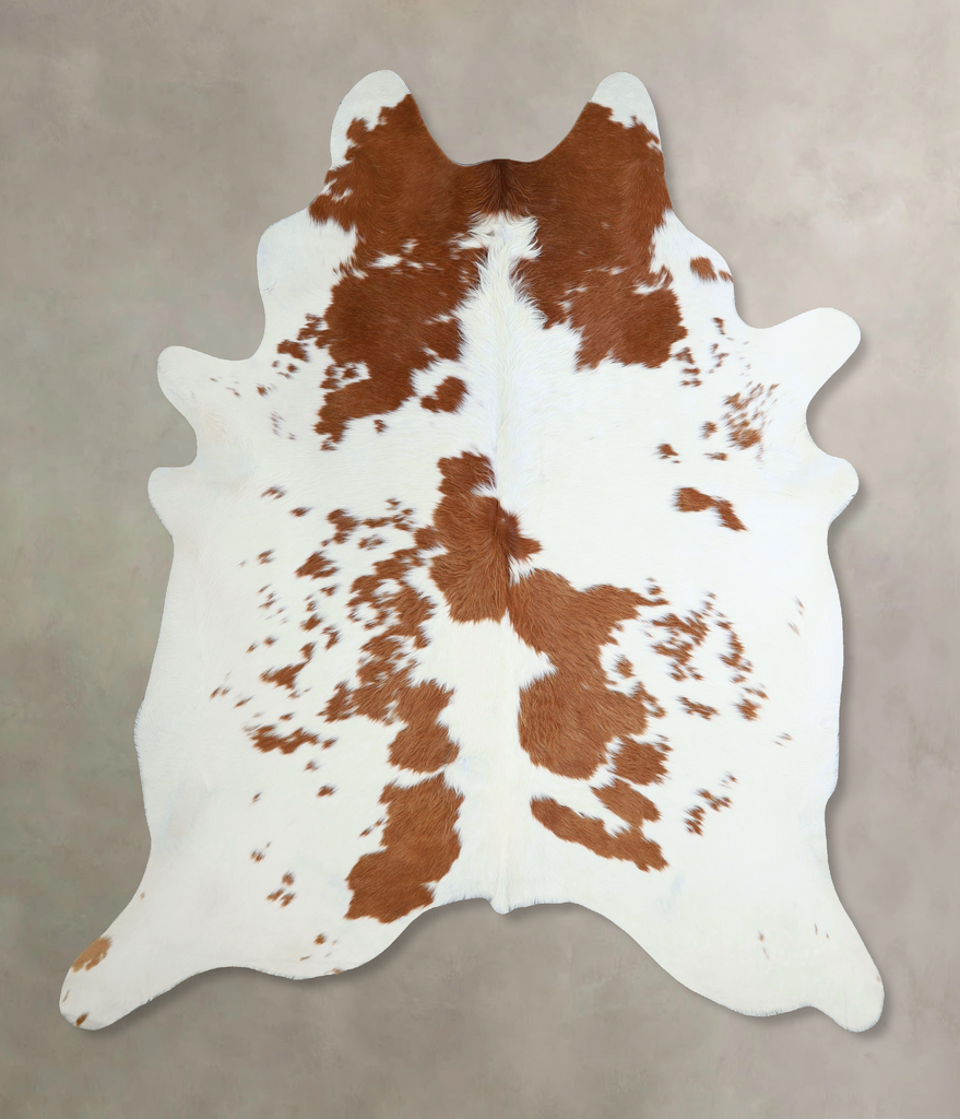Brown and White X-Large Brazilian Cowhide Rug 7'4"H x 6'7"W #A44661 by Hudson Hides