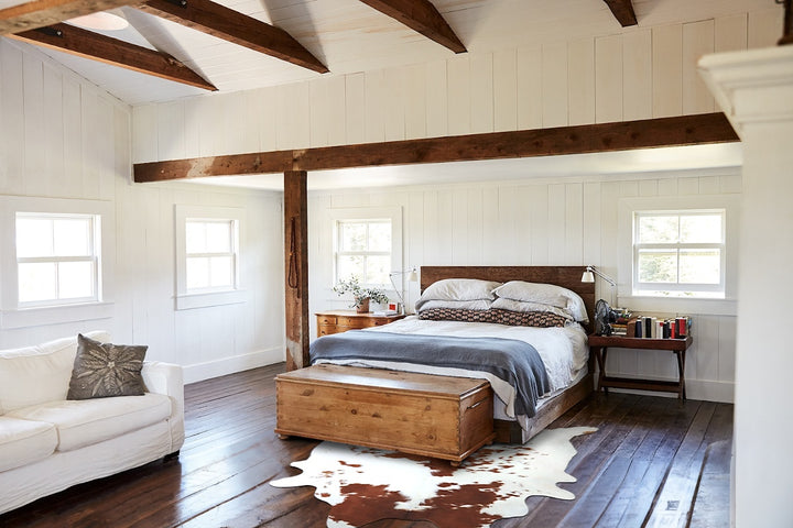 Brown and White X-Large Brazilian Cowhide Rug 7'4"H x 6'7"W #A44661 by Hudson Hides