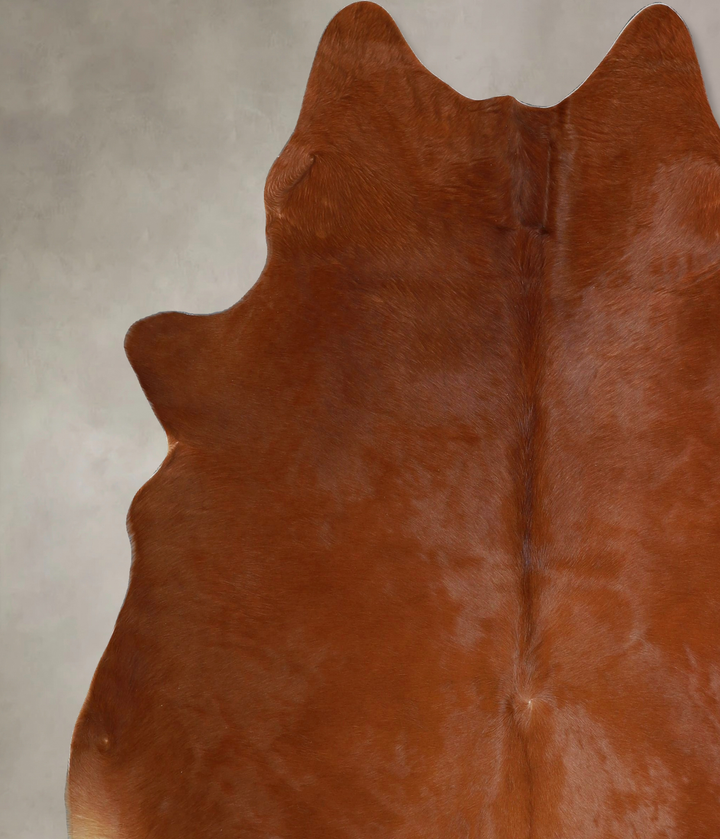 Solid Brown X-Large Brazilian Cowhide Rug 7'3"H x 6'4"W #A44664 by Hudson Hides