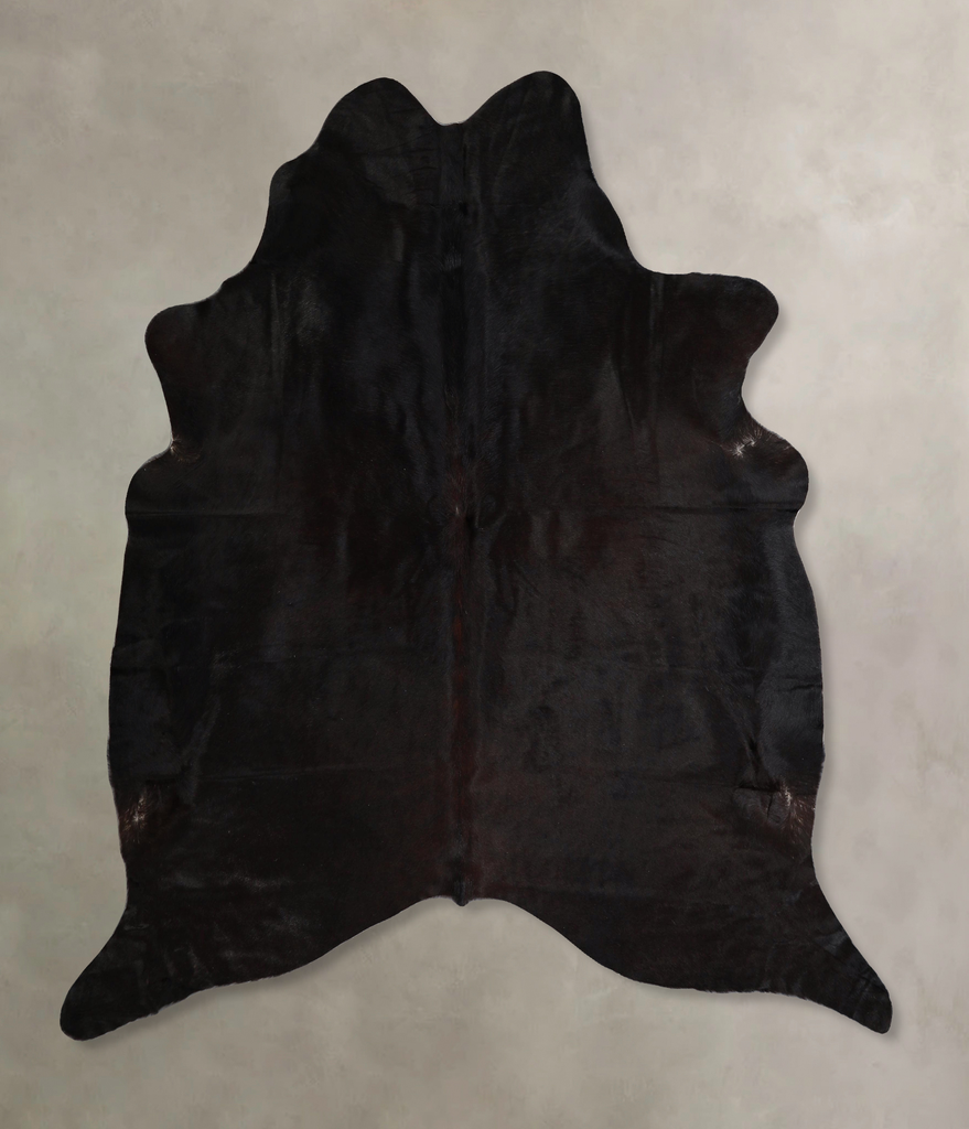 Solid Black X-Large Brazilian Cowhide Rug 6'8"H x 6'4"W #A44676 by Hudson Hides