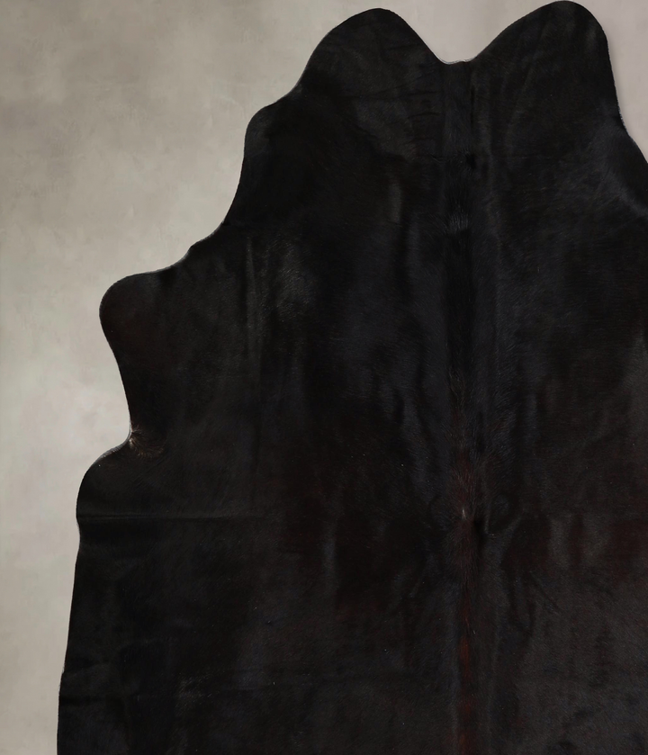 Solid Black X-Large Brazilian Cowhide Rug 6'8"H x 6'4"W #A44676 by Hudson Hides