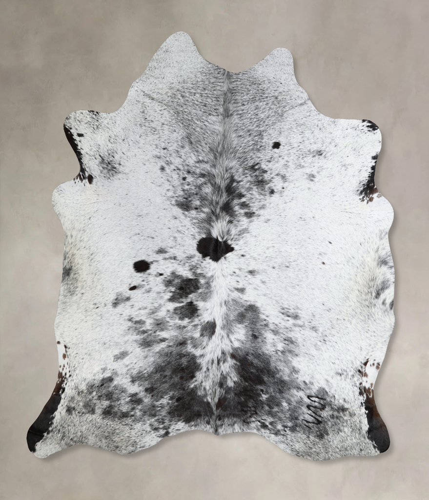 Salt and Pepper Black X-Large Brazilian Cowhide Rug 7'3"H x 6'6"W #A44677 by Hudson Hides
