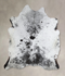 Salt and Pepper Black X-Large Brazilian Cowhide Rug 7'3