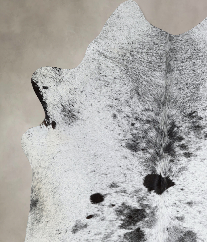 Salt and Pepper Black X-Large Brazilian Cowhide Rug 7'3"H x 6'6"W #A44677 by Hudson Hides